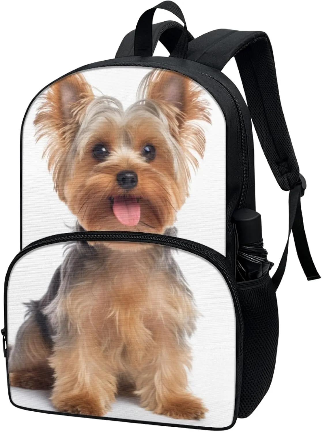 17in Yorkshire Terriers Dog Backpack Lightweight Bookbags Travel Picnic Kawaii Cute Puppy Dog School Bag Children Aged 6-18 Elementary High School Kids