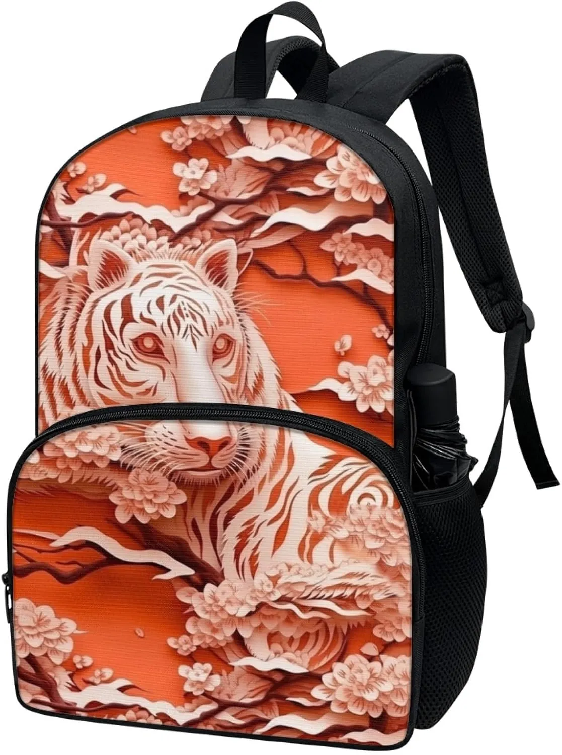 2023 Paper Sculpture Tiger School Bag 17 inch Primary Paper Carving Orange Animals Backpack Umbrella Holder Pupils Satchel Young Kids Teens Book Bags Backpack