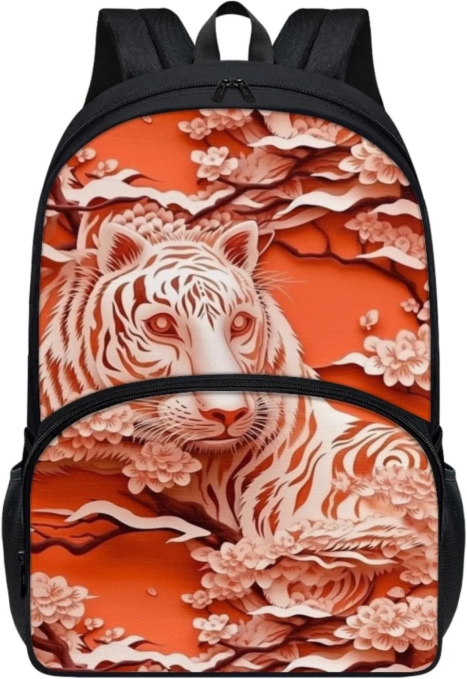 2023 Paper Sculpture Tiger School Bag 17 inch Primary Paper Carving Orange Animals Backpack Umbrella Holder Pupils Satchel Young Kids Teens Book Bags Backpack