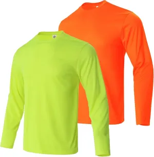 3/5 Pack Men's Long Sleeve Shirts Quick Dry Moisture Wicking Crewneck T-Shirt for Gym Workout Running