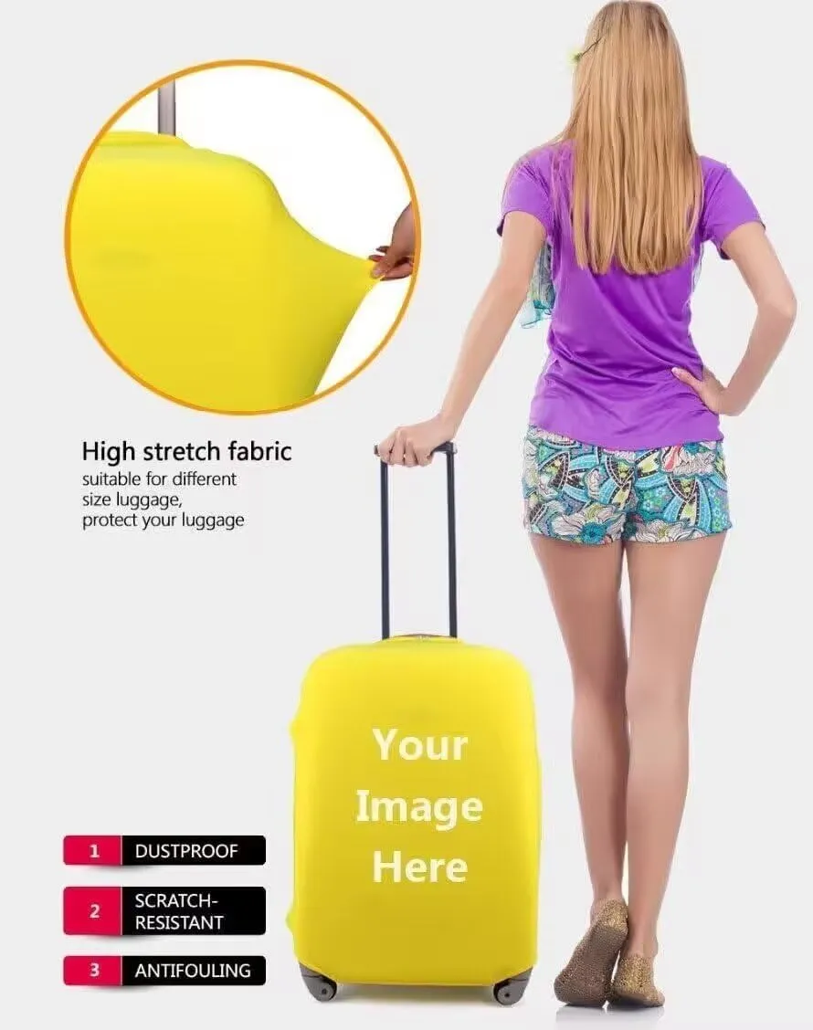 Abstract Jellyfish Print Travel Cover Protector Ocean Animal Jellyfishes Pattern Elastic Protective Washable Luggage Cover for Women Men Elastic Polyester Cover -S
