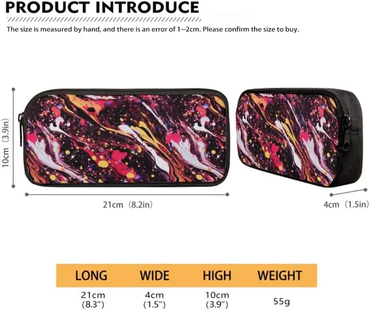 Abstract Splash Painting School Bag Primary Junior High School Bag Colorful Fluid Paintings Kids Shoulder Lunch Bag and Pen Case Bag Set for Kids Boys Girls