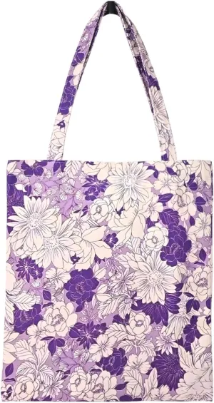 Aesthetic Canvas Cotton Tote Bag for Women with Magnetic Buckle and Zipper Inner Pocket for Girls Lady Shopping Bag