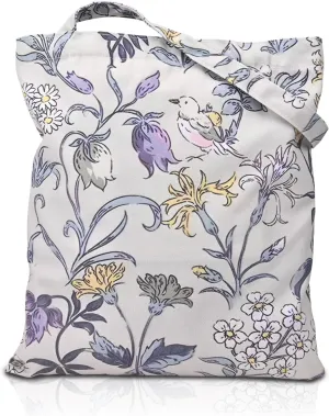 Aesthetic Canvas Cotton Tote Bag for Women with Magnetic Buckle and Zipper Inner Pocket for Girls Lady Shopping Bag