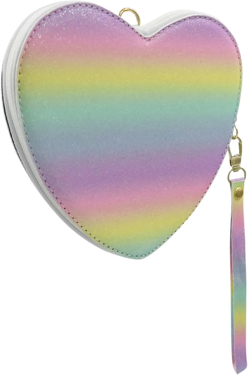 AIBEARTY Glitter Sequin Heart Shaped Wallet Handbag for Women Girls Fashion Chain Crossbody Shoulder Bag Evening Clutch Purse