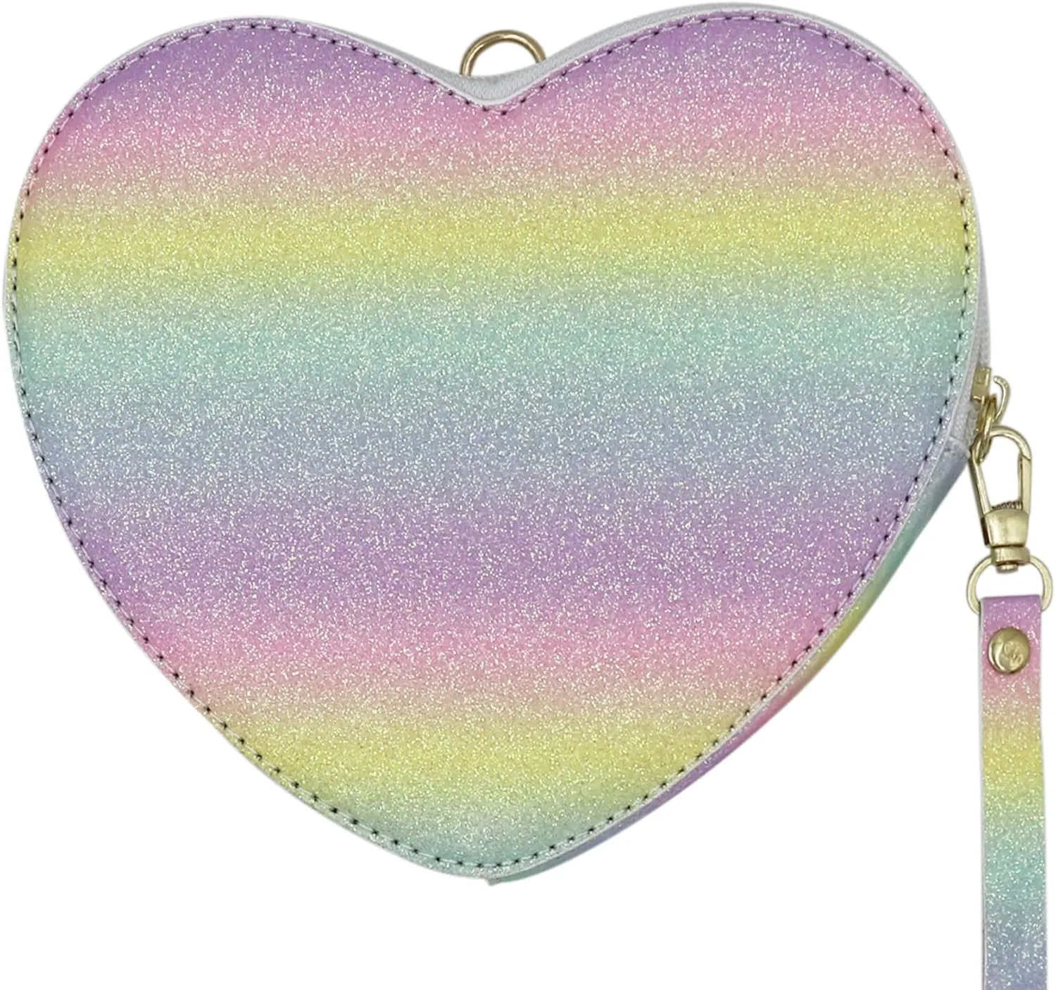 AIBEARTY Glitter Sequin Heart Shaped Wallet Handbag for Women Girls Fashion Chain Crossbody Shoulder Bag Evening Clutch Purse
