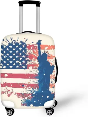 American Flag Pattern Luggage Covers Watercolor Independence Day Flag Fits 18-32 Inch Protector Covers Suitcase Cover Travel Suitcase Protective Cover -XL