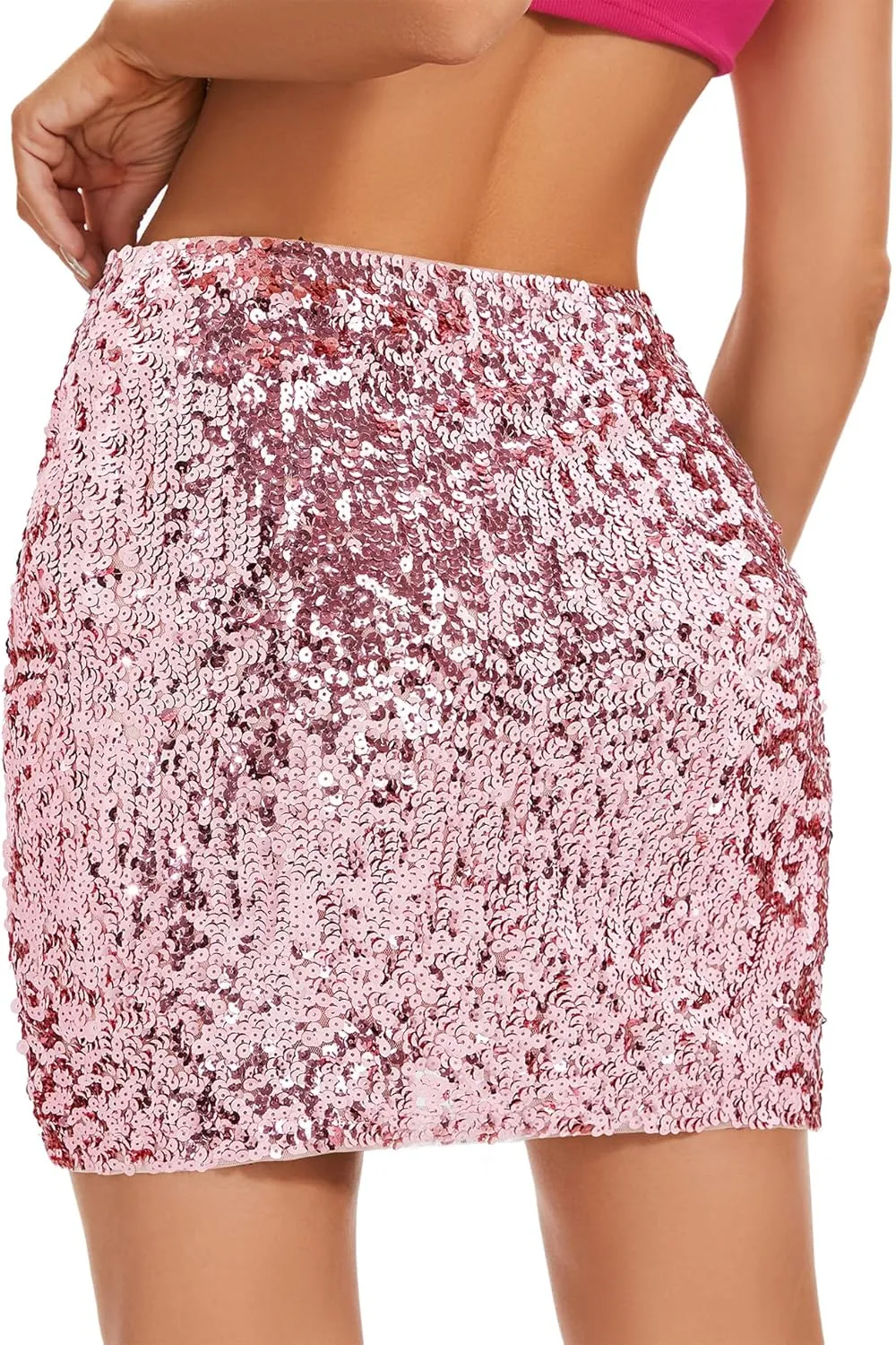 American Trends Sequin Skirt for Women Sparkly Pencil Mini Skirts Women's Glitter Skirt