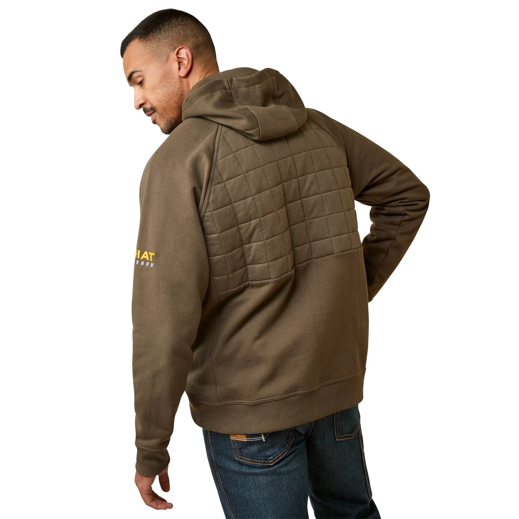 Ariat Men's Rebar Regulator Full Zip Wren Brown Hoodie 10046189