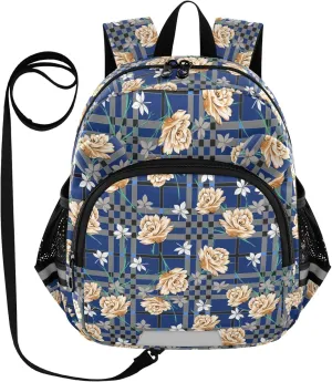 Art Gold Floral Little Kid Toddler Backpack Baby Boys Girls Kindergarten Pre School Bags Cute Cartoon Backpacks for children
