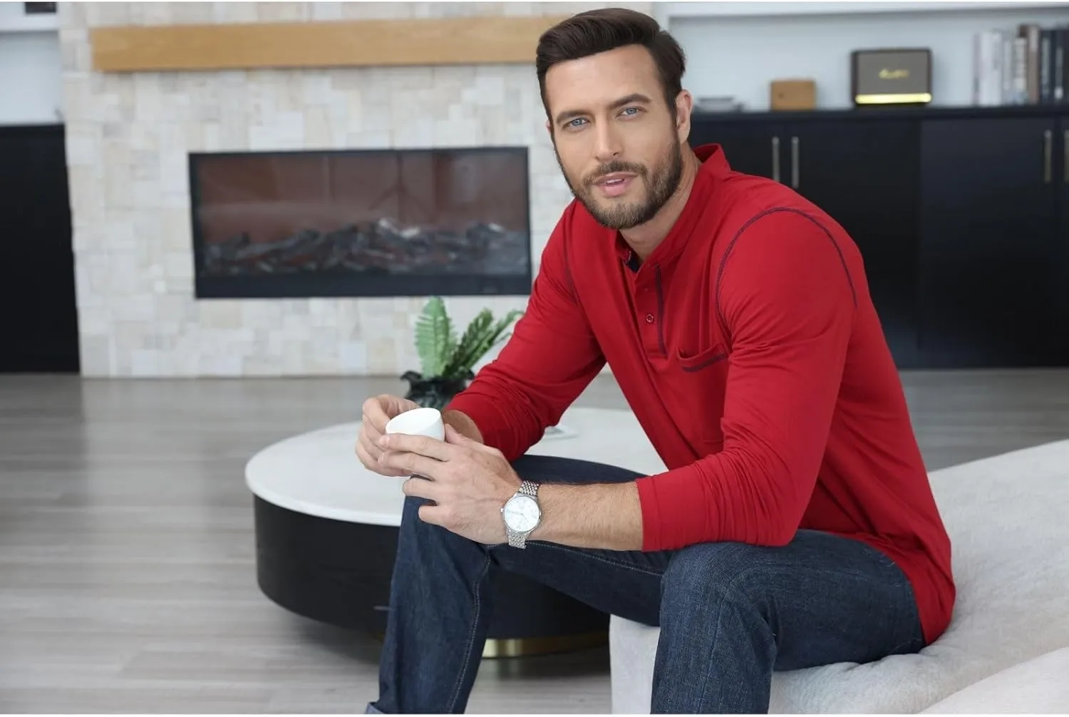 Aulemen Men's Henley Shirts Long Sleeve Casual Lightweight Slim Fit Basic Button Henley T-Shirt with Pocket