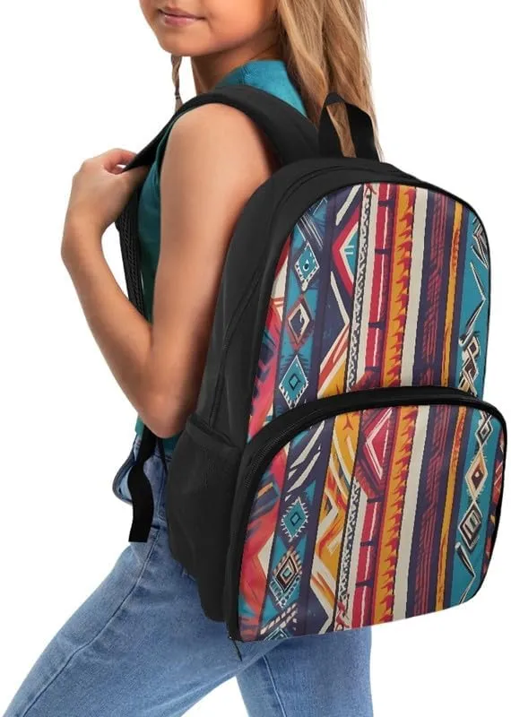 Aztec Zigzag Stripe Print Large Insulated Cooler Backpack Retro Tribal Ethnic Rhombic Painting Everyday Travel Backpack Business Sports Supplies