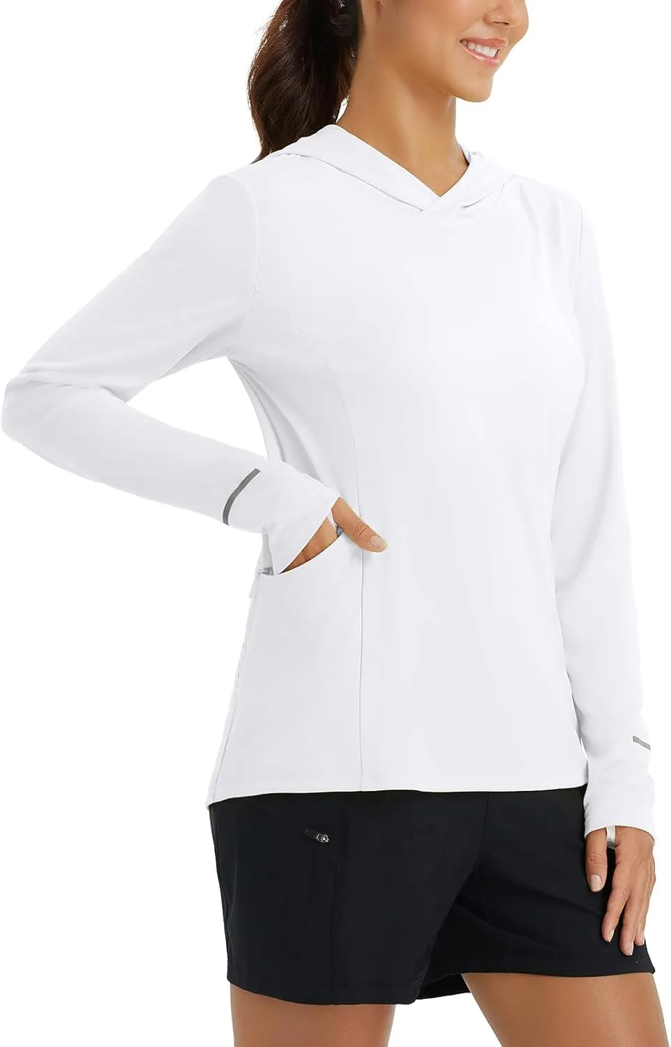 baleaf Women's Sun Shirts UPF 50  Hoodie Long Sleeve Spf UV Shirt Lightweight Quick Dry Hiking Zip Pocket