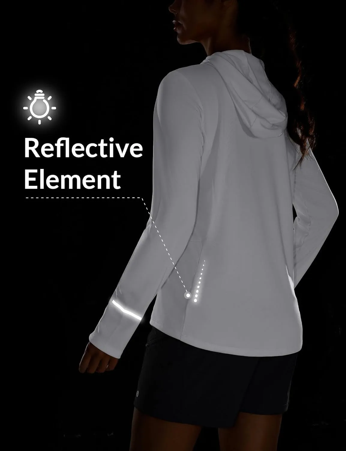 baleaf Women's Sun Shirts UPF 50  Hoodie Long Sleeve Spf UV Shirt Lightweight Quick Dry Hiking Zip Pocket