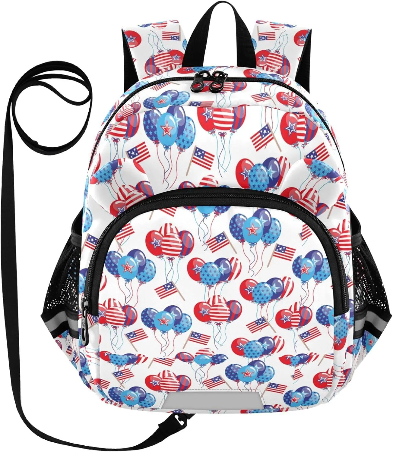 Balloons and Flags White Little Kid Toddler Backpack Baby Boys Girls Kindergarten Pre School Bags Cute Cartoon Backpacks for children