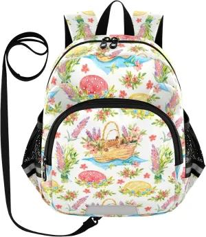 Basket with Flowers Surrounded Little Kid Toddler Backpack Baby Boys Girls Kindergarten Pre School Bags Cute Cartoon Backpacks for children