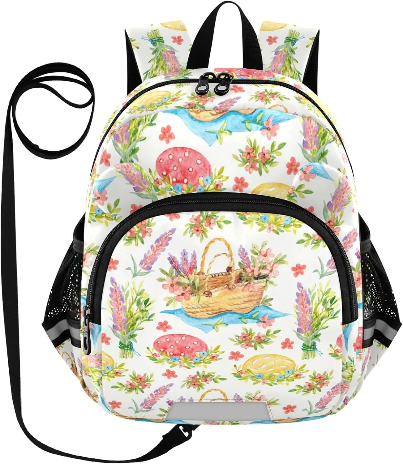 Basket with Flowers Surrounded Little Kid Toddler Backpack Baby Boys Girls Kindergarten Pre School Bags Cute Cartoon Backpacks for children