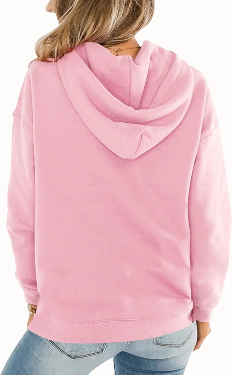 BeadChica Womens Casual Hoodies Crew Neck Long Sleeve Sweatshirts With Pocket Lightweight Pullover Tops