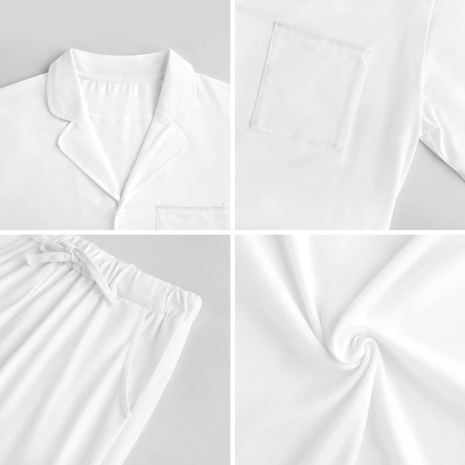 Bear Mountain Moon 2 PCS Men Pajama Set Long Sleeve Button-down Shirts Tops & Sleep Pants Loungewear
