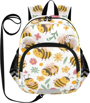Bees and Flowers Little Kid Toddler Backpack Baby Boys Girls Kindergarten Pre School Bags Cute Cartoon Backpacks for children