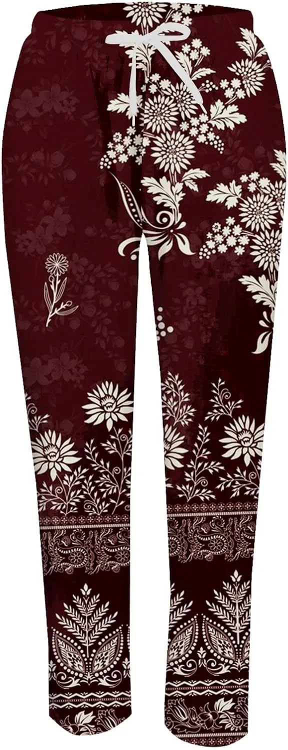 Belted Linen Pants Summer Womens Linen Capris with Pockets Womens Linen Loose Fit Pants Casual