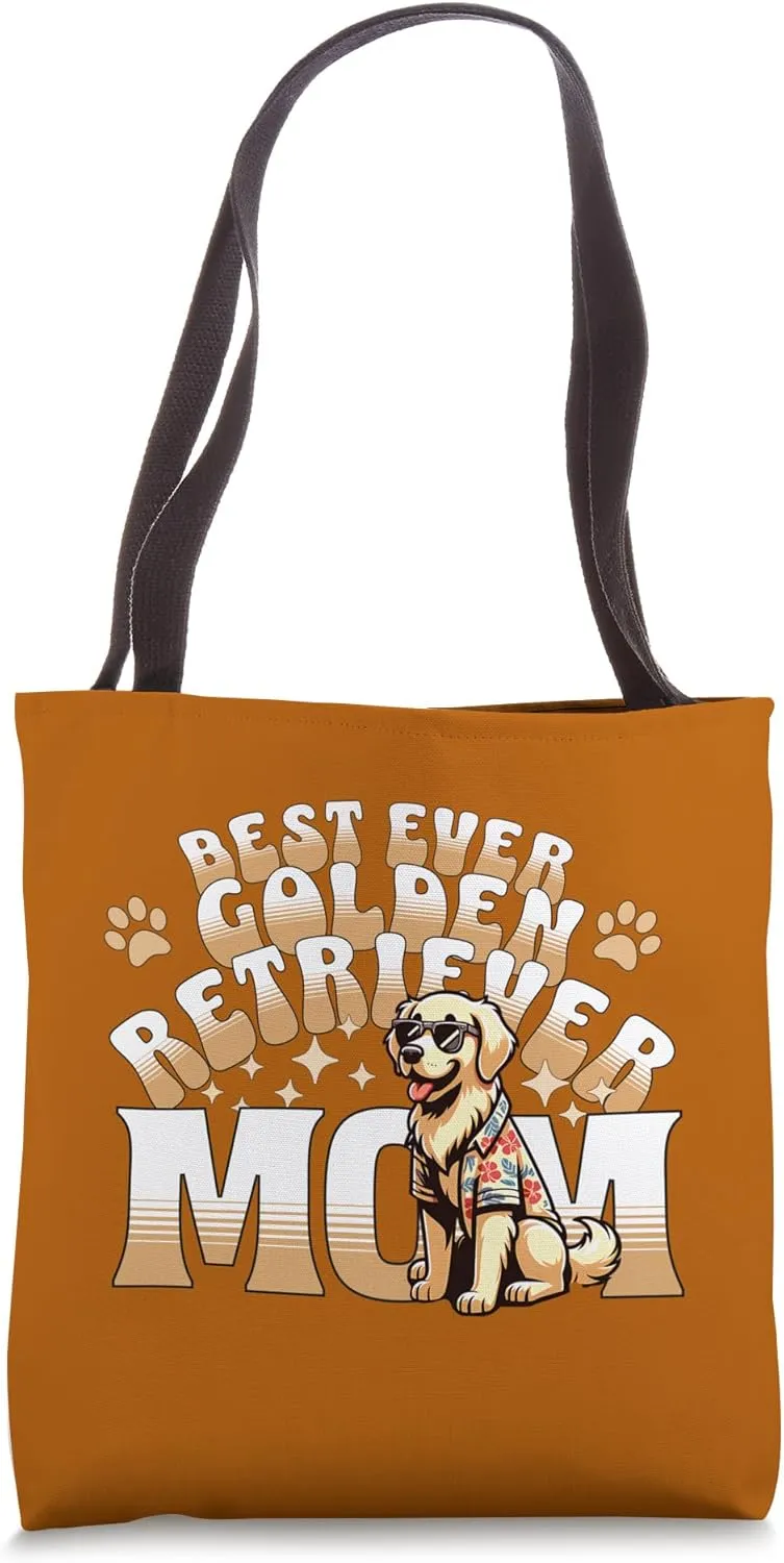 Best Dog Mom Ever - Golden Retriever Lover (Front and Back) Tote Bag