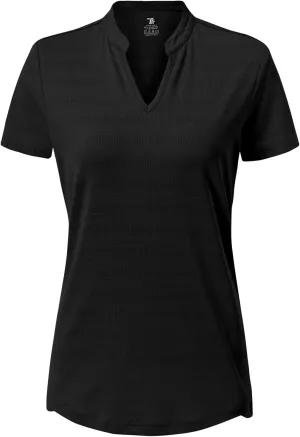 BGOWATU Womens Golf Polo Shirts Short Sleeve V-Neck Collarless Tennis T-Shirt Quick Dry Lightweight Tops