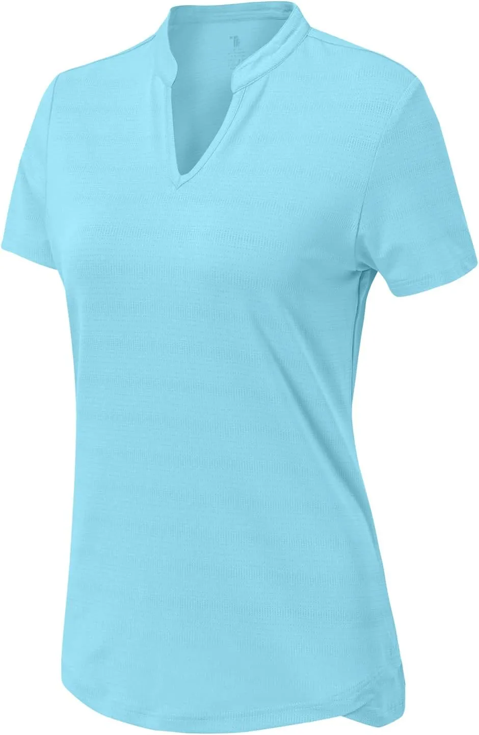 BGOWATU Womens Golf Polo Shirts Short Sleeve V-Neck Collarless Tennis T-Shirt Quick Dry Lightweight Tops