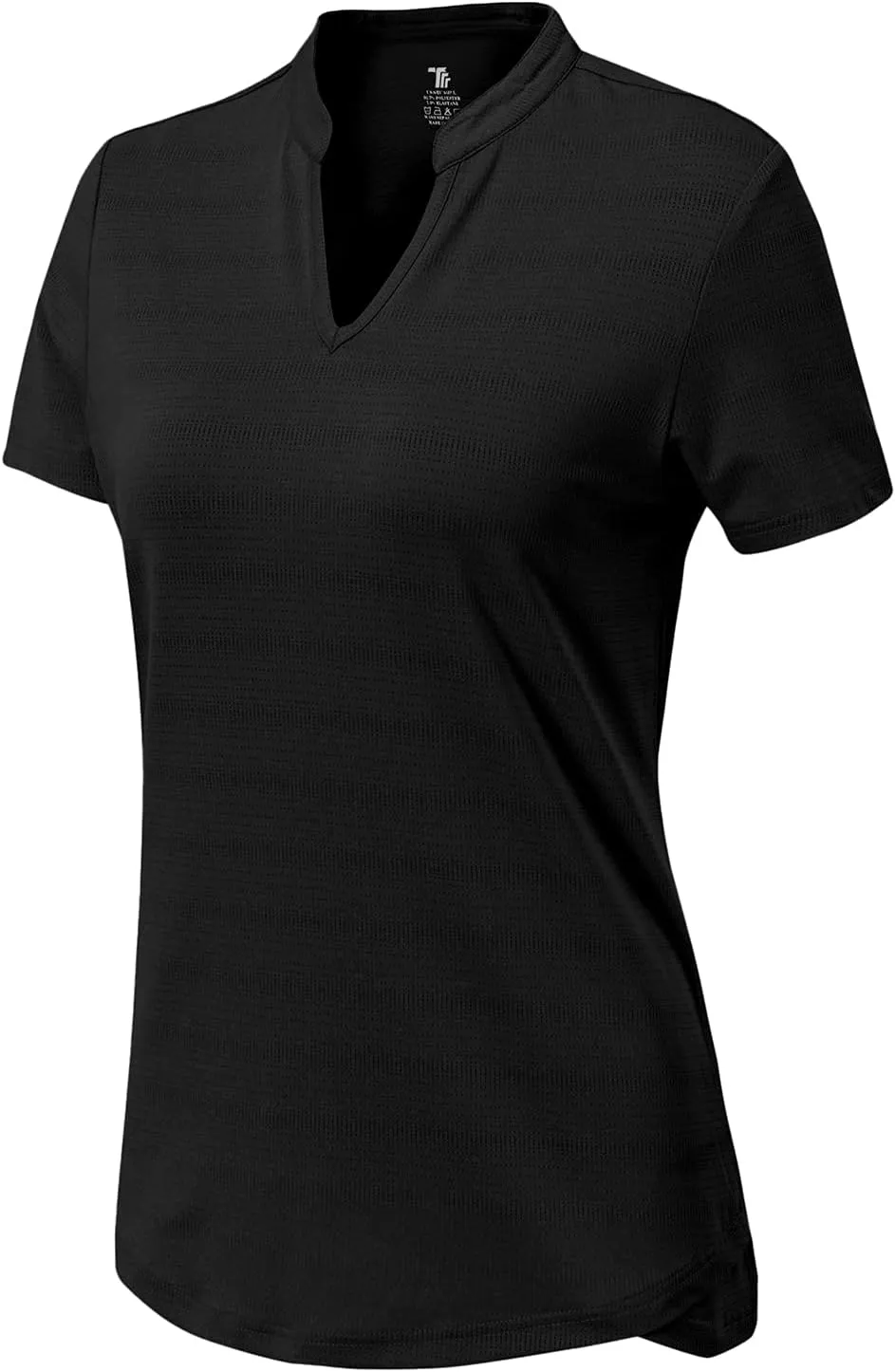 BGOWATU Womens Golf Polo Shirts Short Sleeve V-Neck Collarless Tennis T-Shirt Quick Dry Lightweight Tops