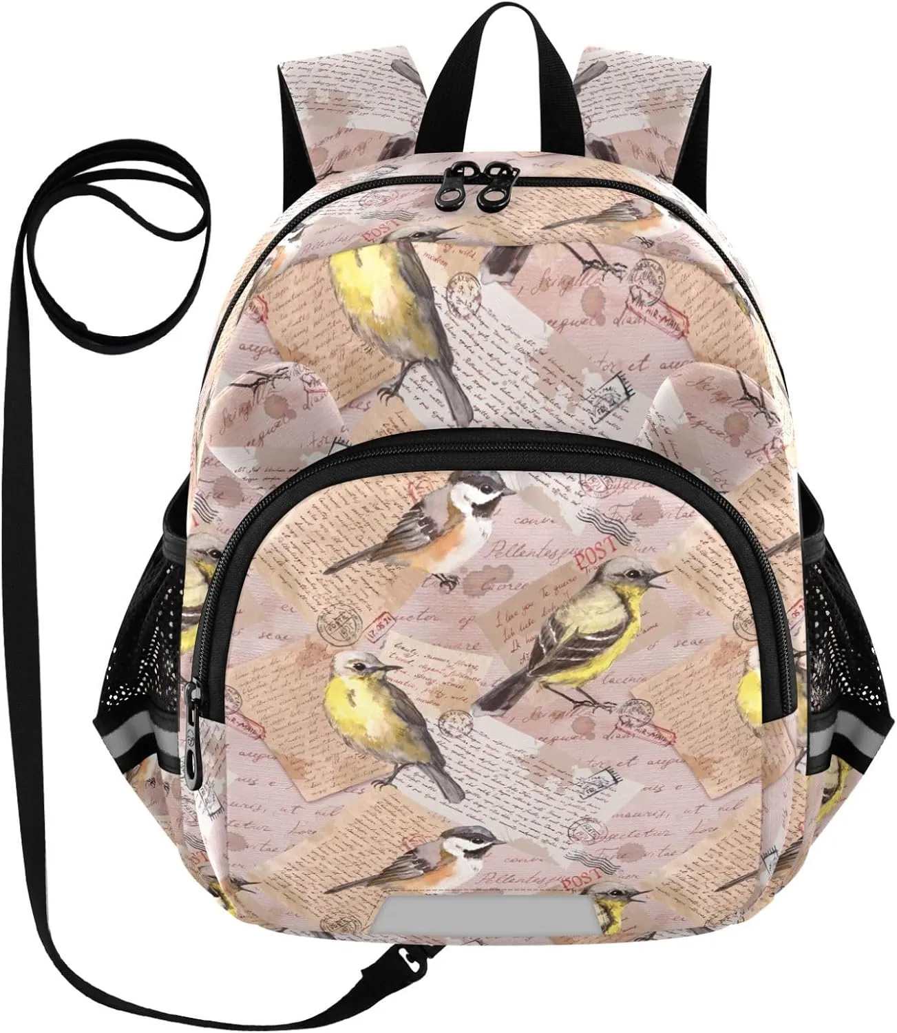 Birds Vintage Letters Little Kid Toddler Backpack Baby Boys Girls Kindergarten Pre School Bags Cute Cartoon Backpacks for children