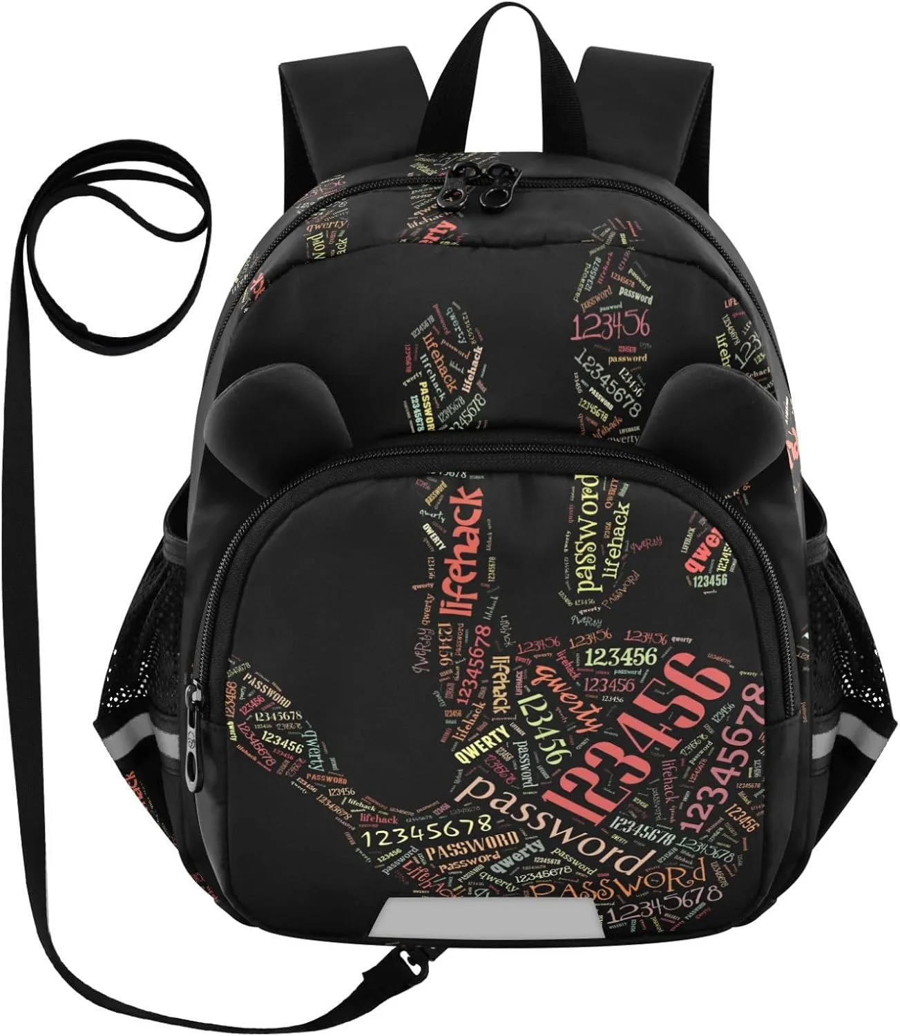 Black Palm Print Little Kid Toddler Backpack Baby Boys Girls Kindergarten Pre School Bags Cute Cartoon Backpacks for children