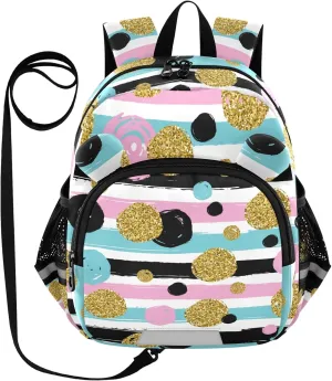 Black Pink Blue Circles Little Kid Toddler Backpack Baby Boys Girls Kindergarten Pre School Bags Cute Cartoon Backpacks for children
