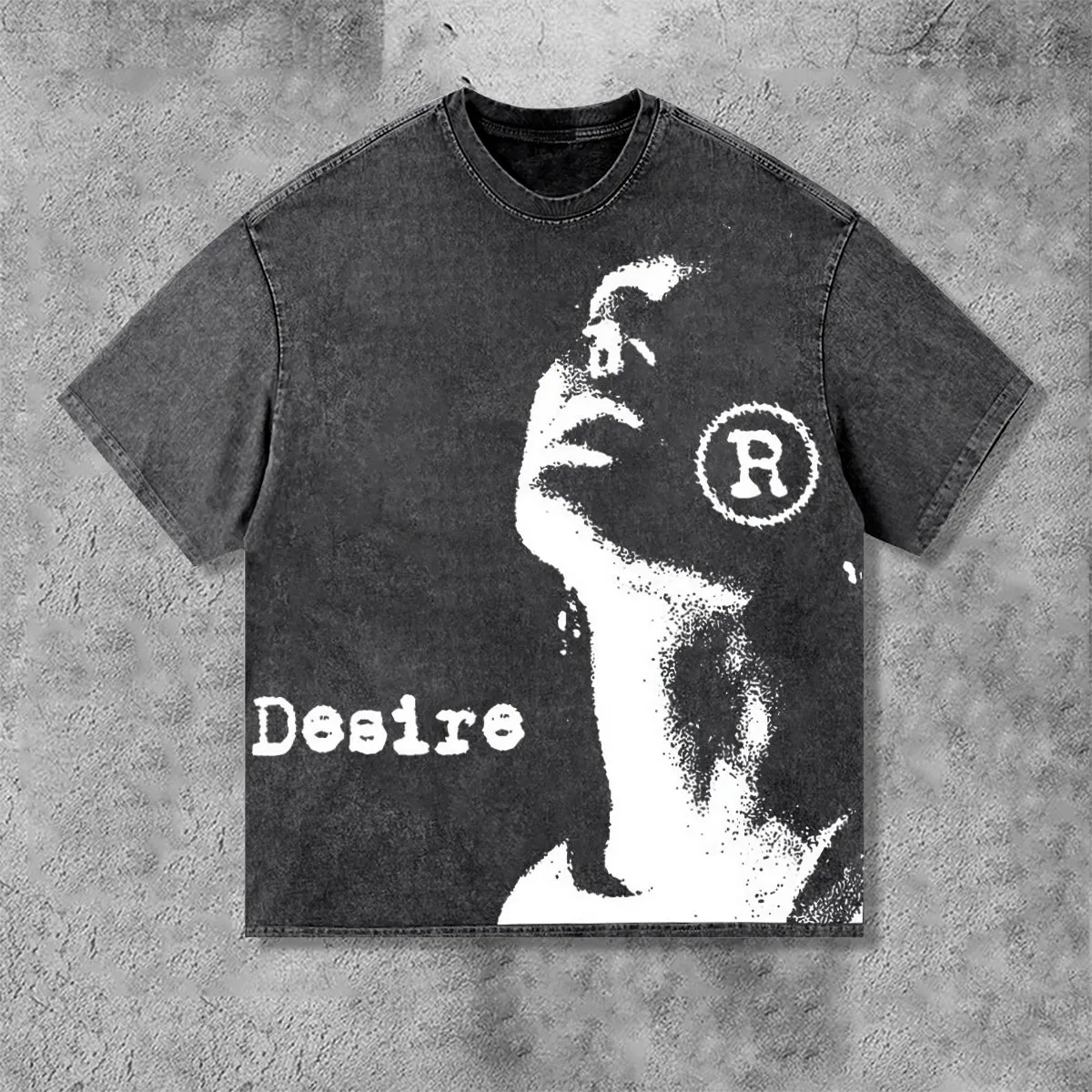 Blavra Desire Graphic Acid Washed T-Shirt
