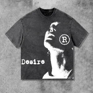 Blavra Desire Graphic Acid Washed T-Shirt