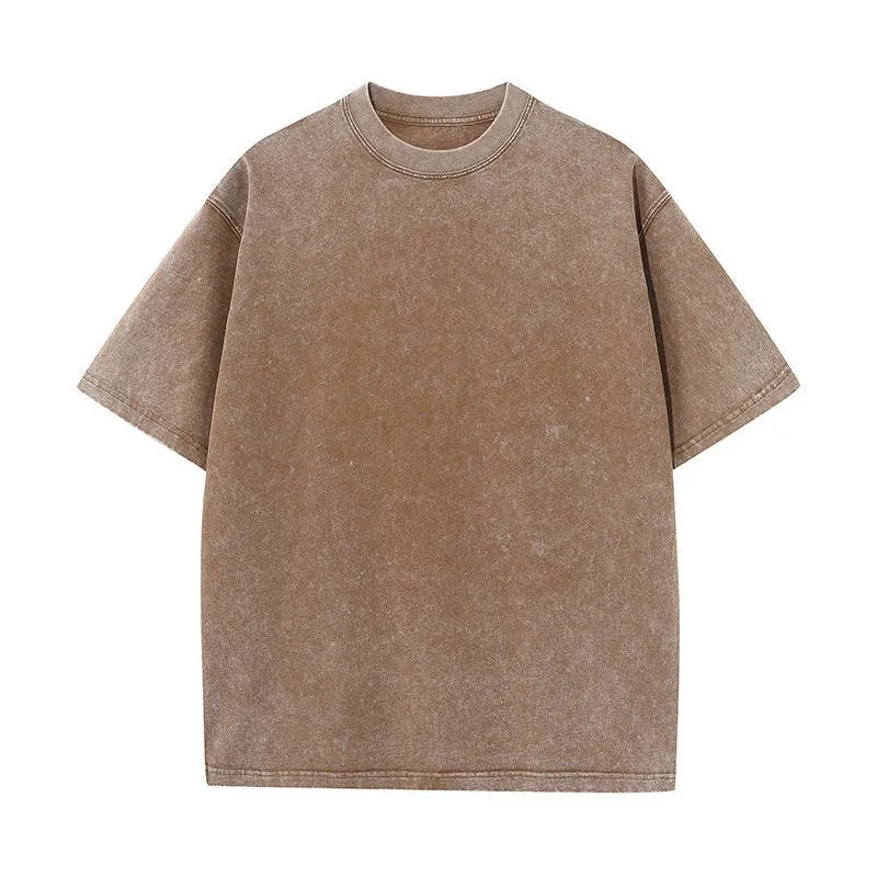 Blavra Essentials Vintage Washed Blank Tees 3-Pack (Black, Grey, Brown)