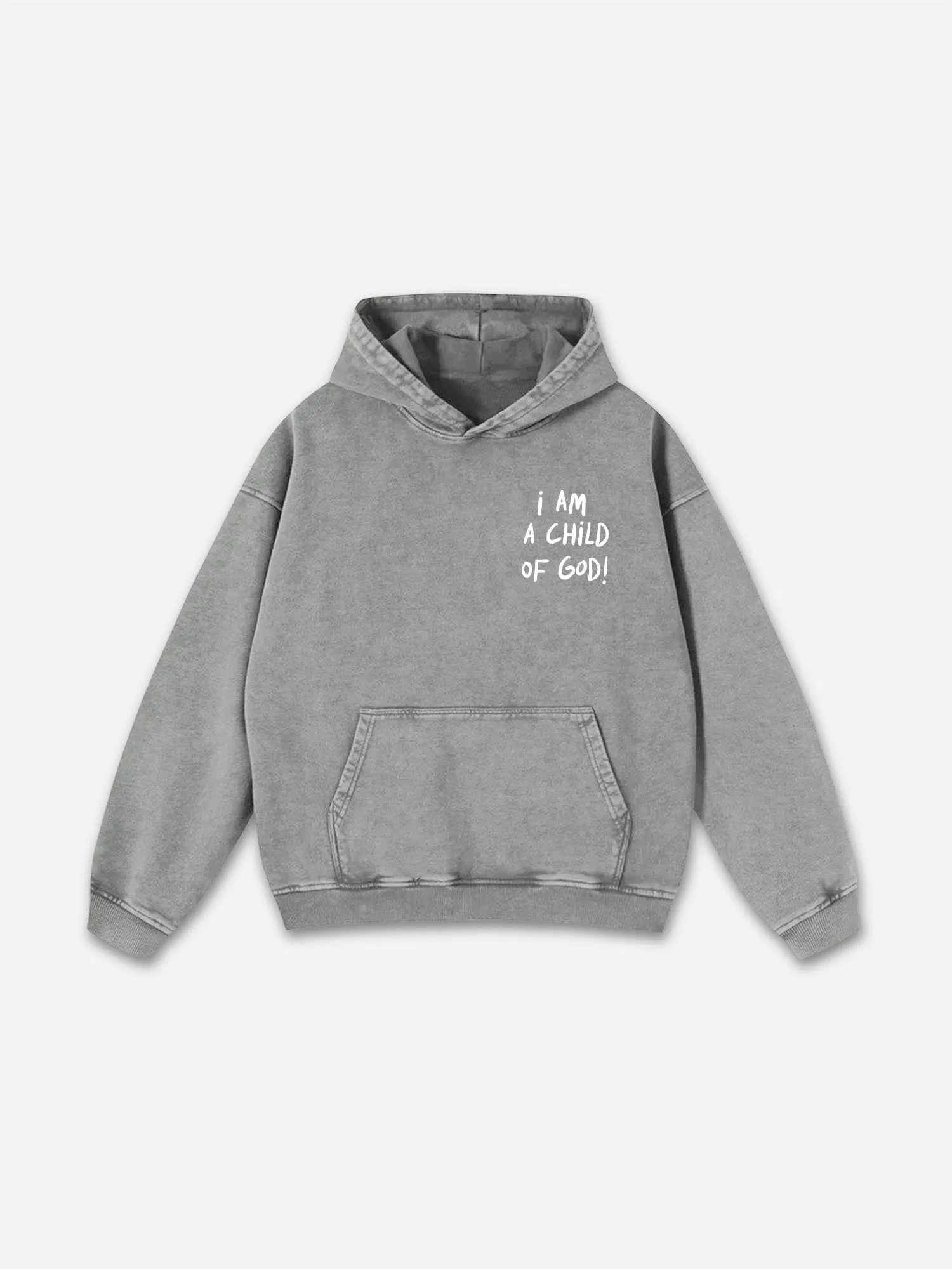 Blavra I Am A Child Of God Graphic Acid Washed Hoodie