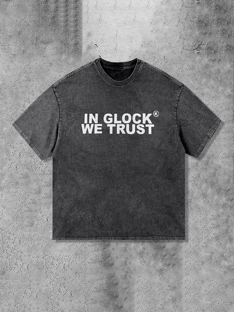 Blavra In Glock We Trust Graphic Vintage T-Shirt