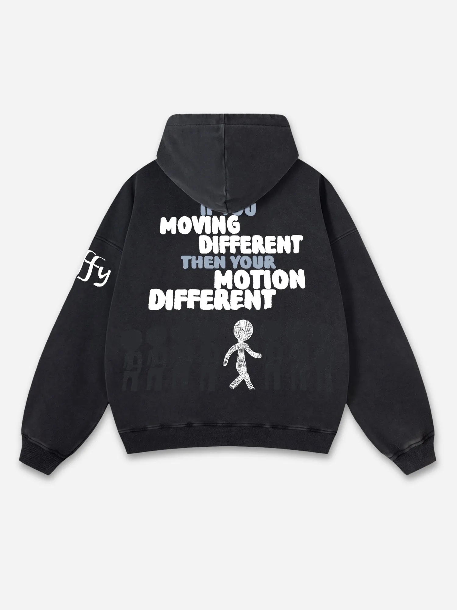 Blavra Motion Different Graphic Acid Washed Oversized Hoodie