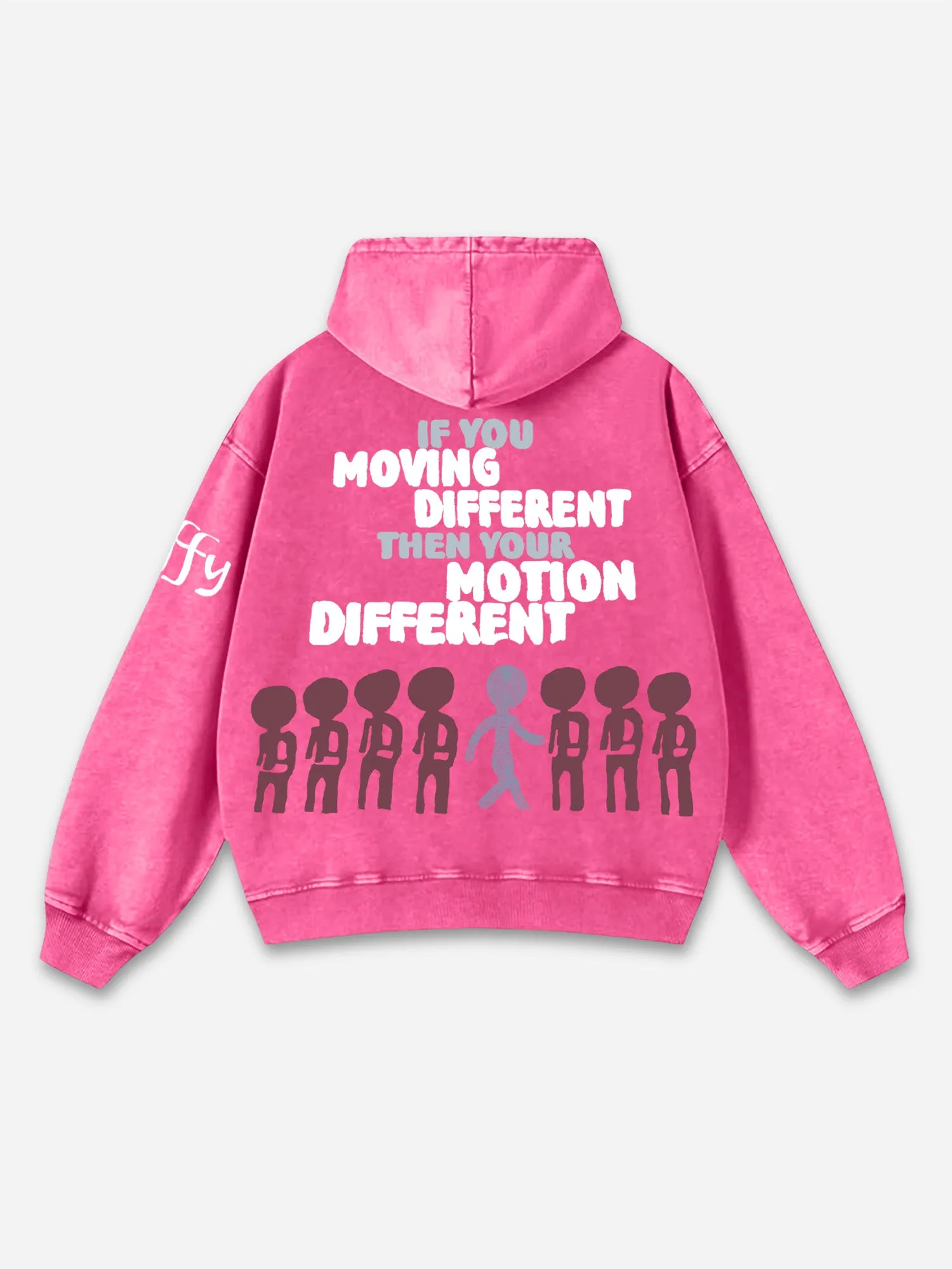 Blavra Motion Different Graphic Acid Washed Oversized Hoodie