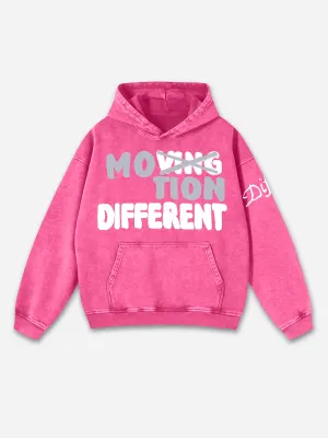 Blavra Motion Different Graphic Acid Washed Oversized Hoodie