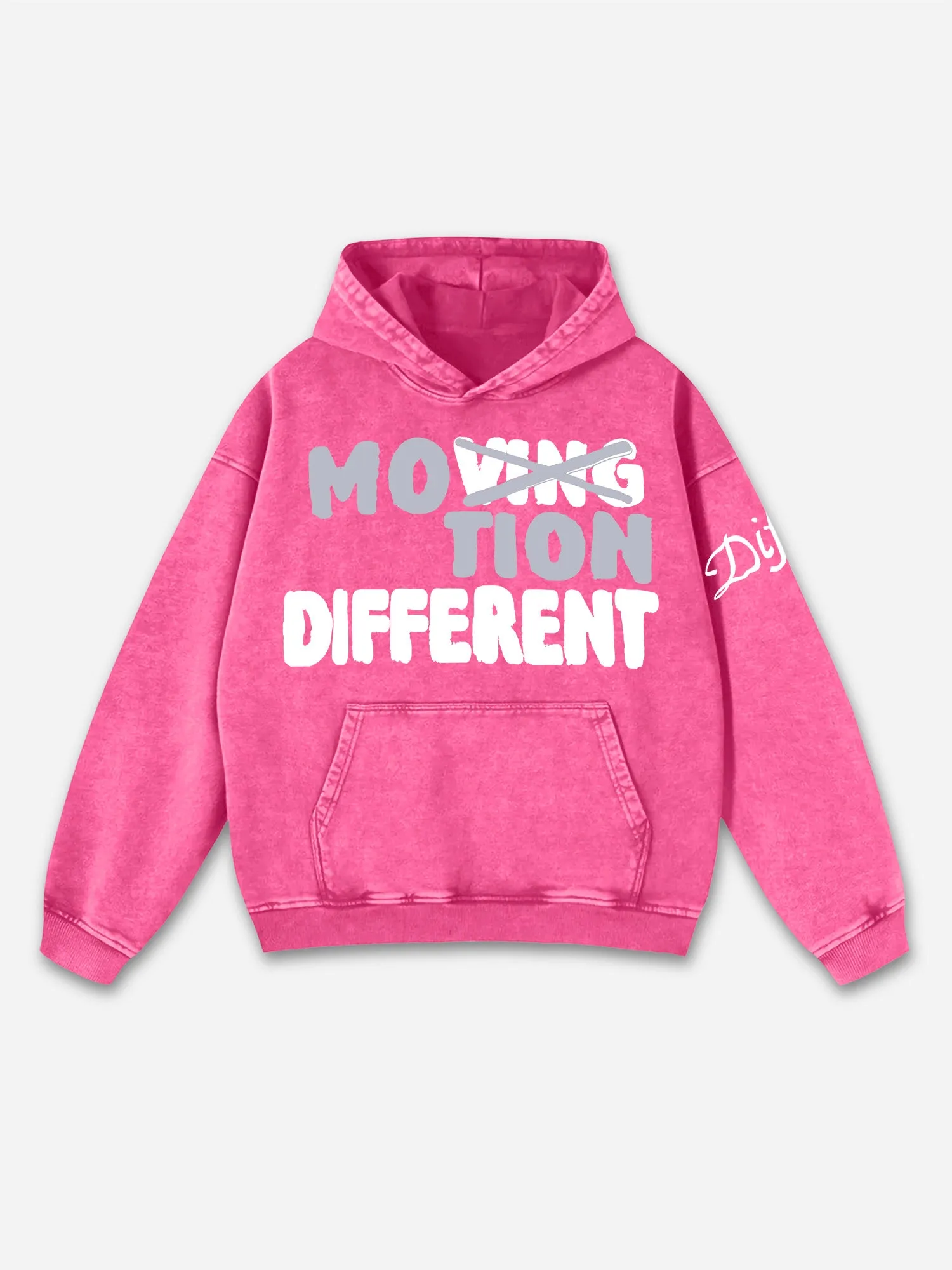 Blavra Motion Different Graphic Acid Washed Oversized Hoodie