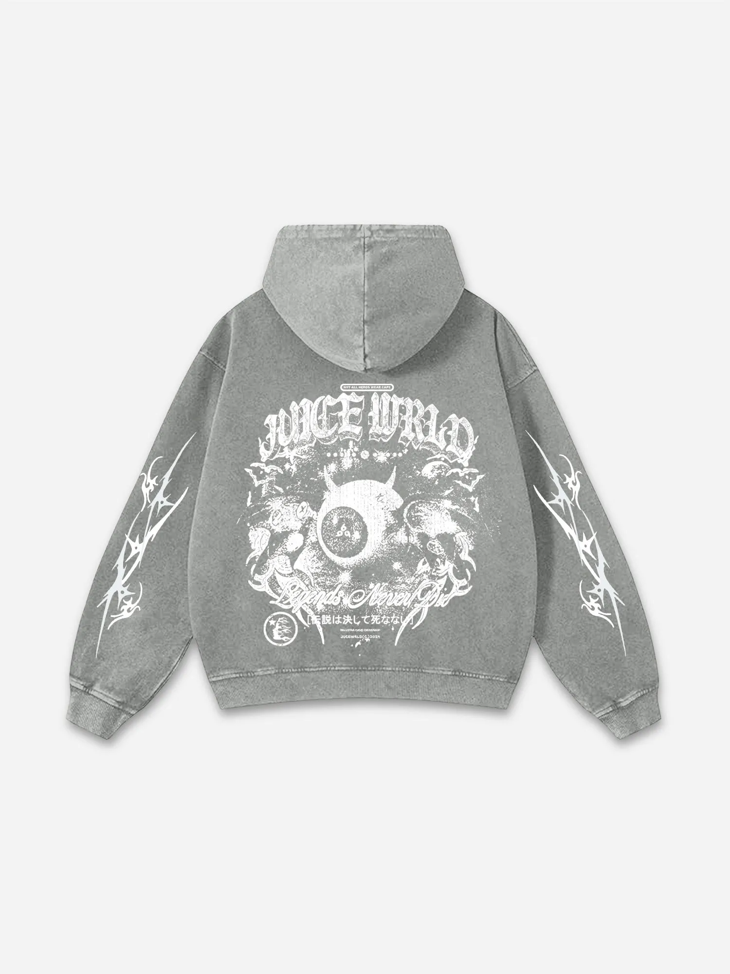 Blavra Vintage Juice World Graphic Washed Distressed Hoodie
