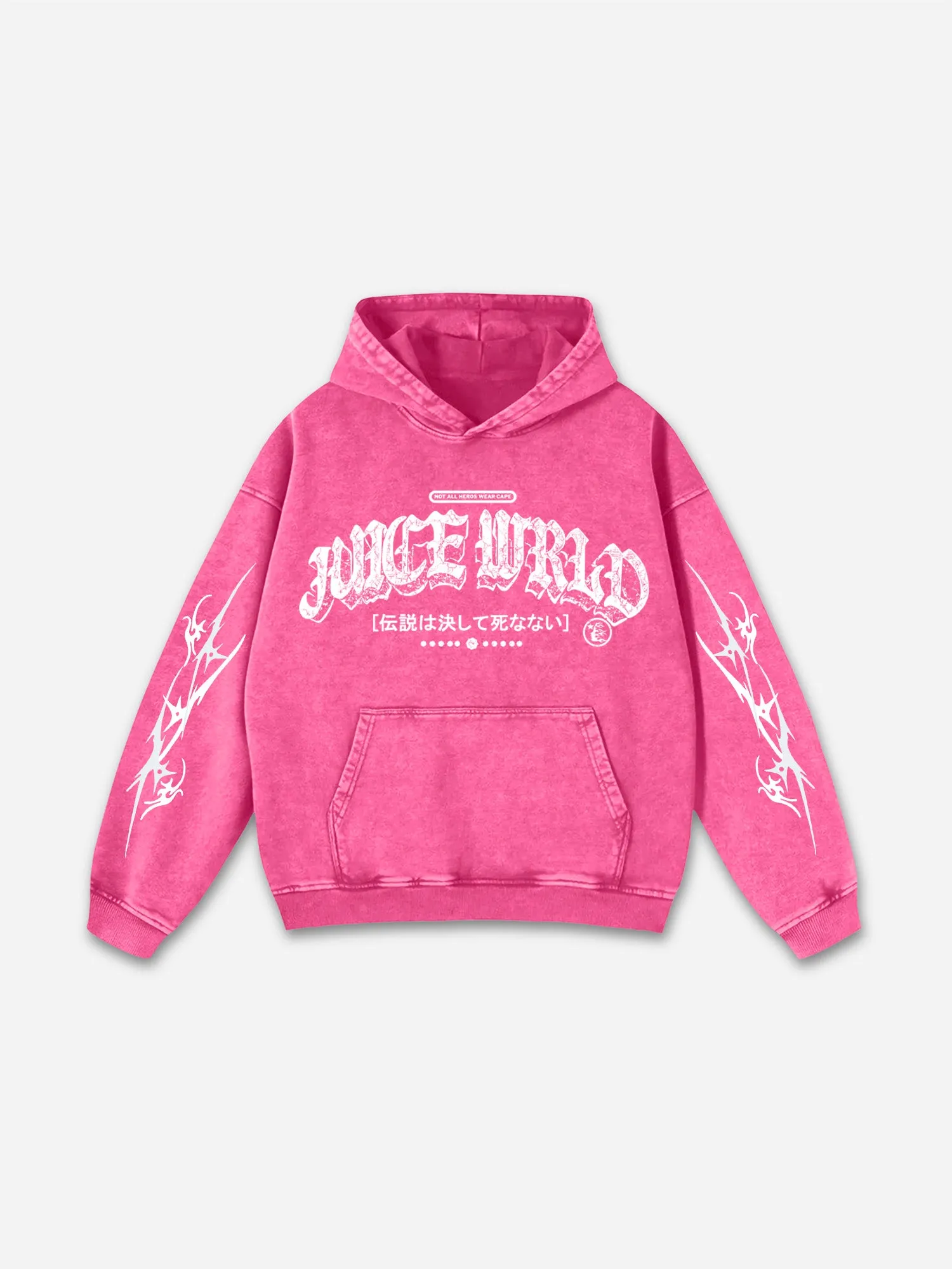 Blavra Vintage Juice World Graphic Washed Distressed Hoodie