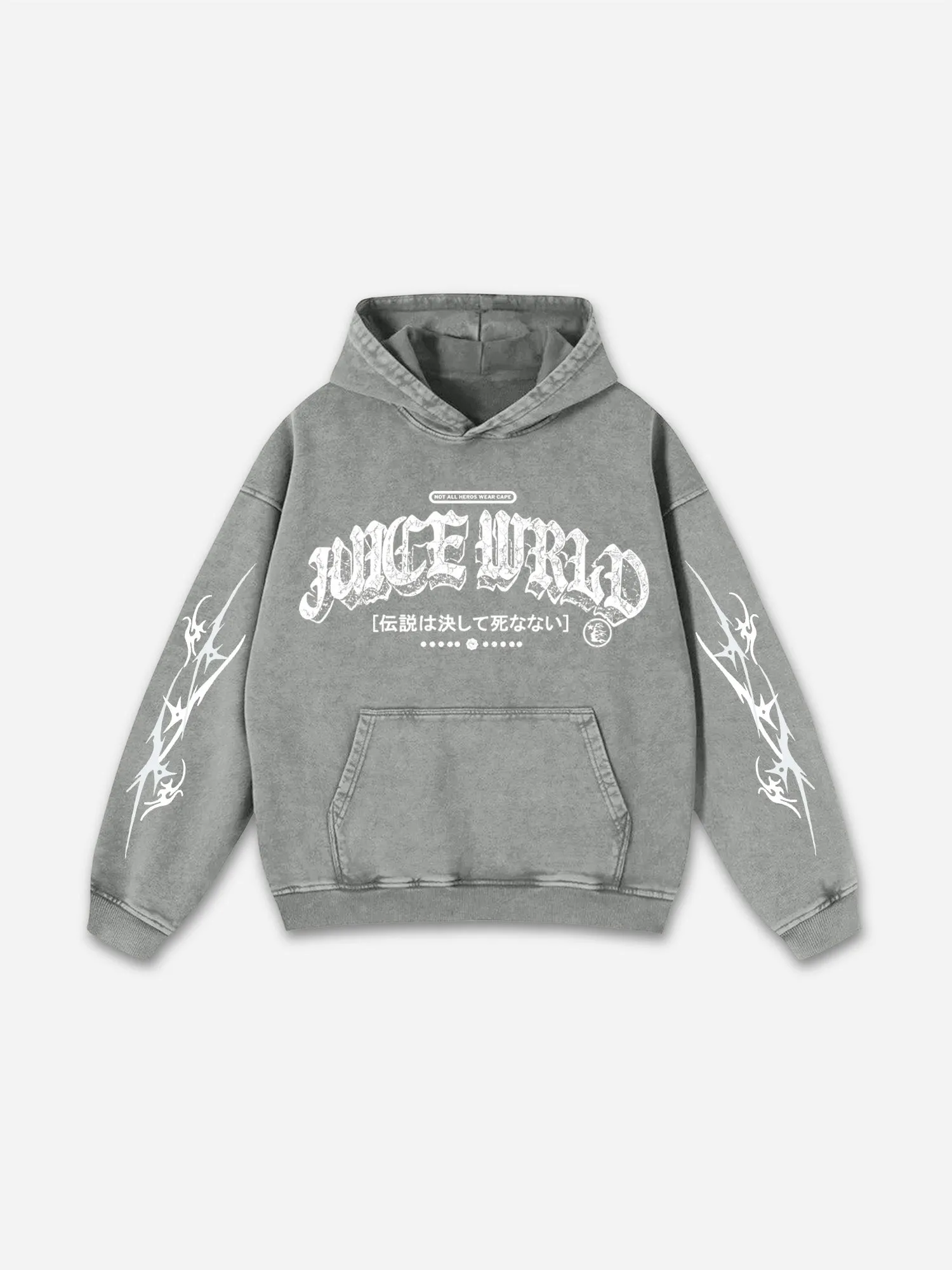 Blavra Vintage Juice World Graphic Washed Distressed Hoodie