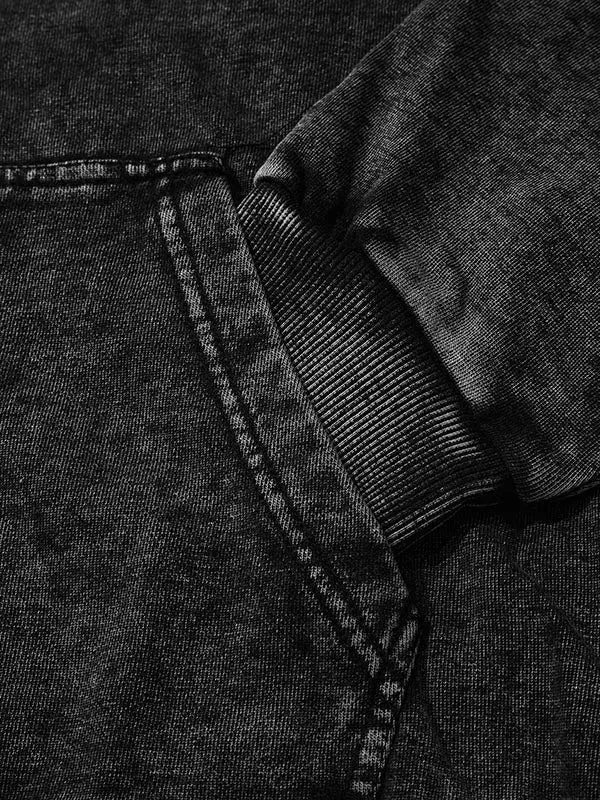 Blavra Vintage Madness Graphic Acid Washed Oversized Hoodie