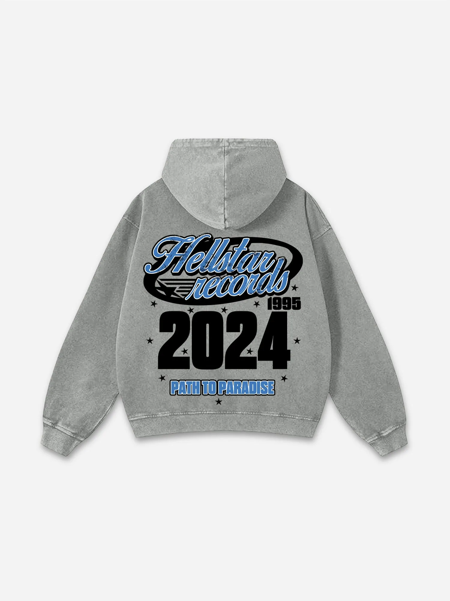 Blavra Vintage Path To Paradise Graphic Acid Washed Oversized Hoodie