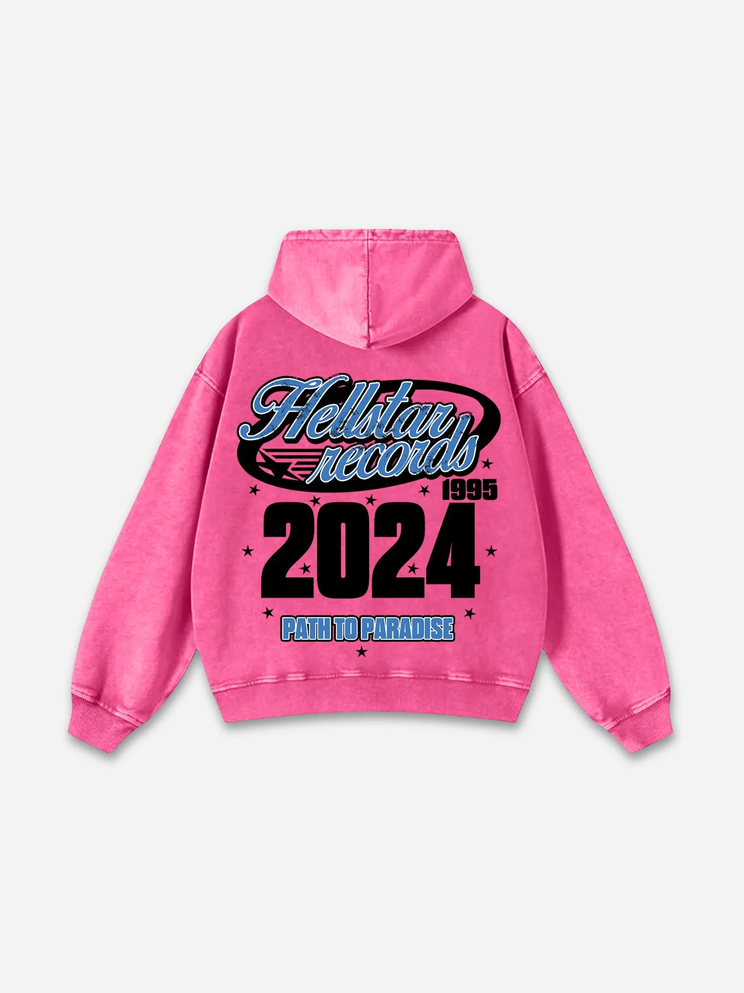 Blavra Vintage Path To Paradise Graphic Acid Washed Oversized Hoodie