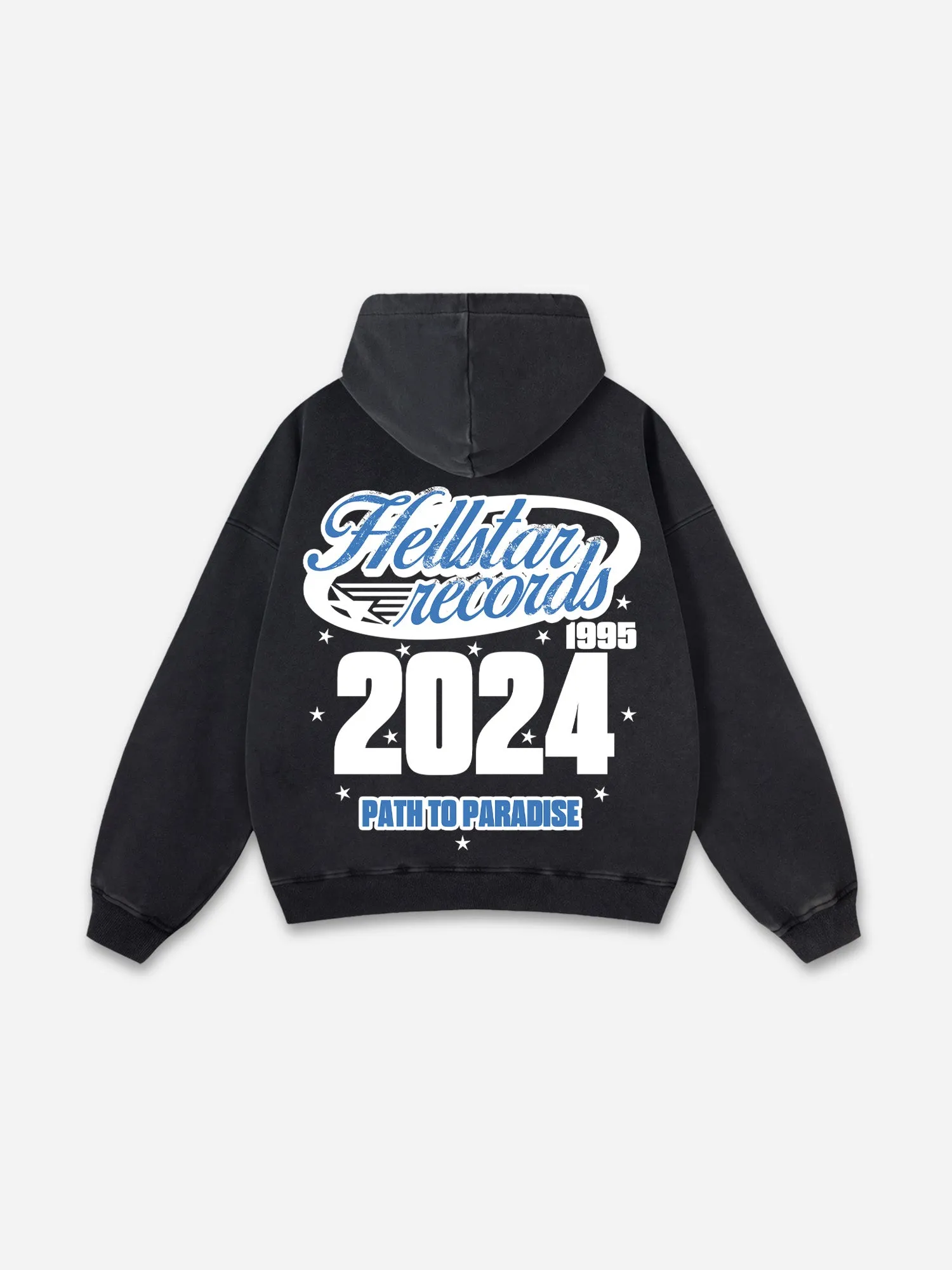 Blavra Vintage Path To Paradise Graphic Acid Washed Oversized Hoodie