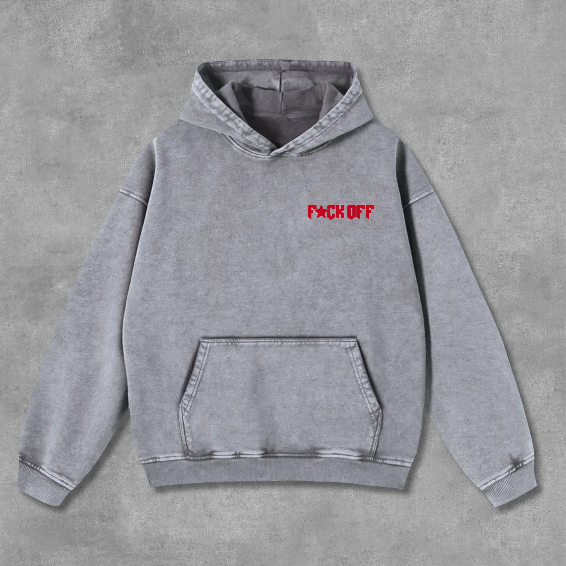 Blavra Vintage Y2k Street Graphic Washed Hoodie