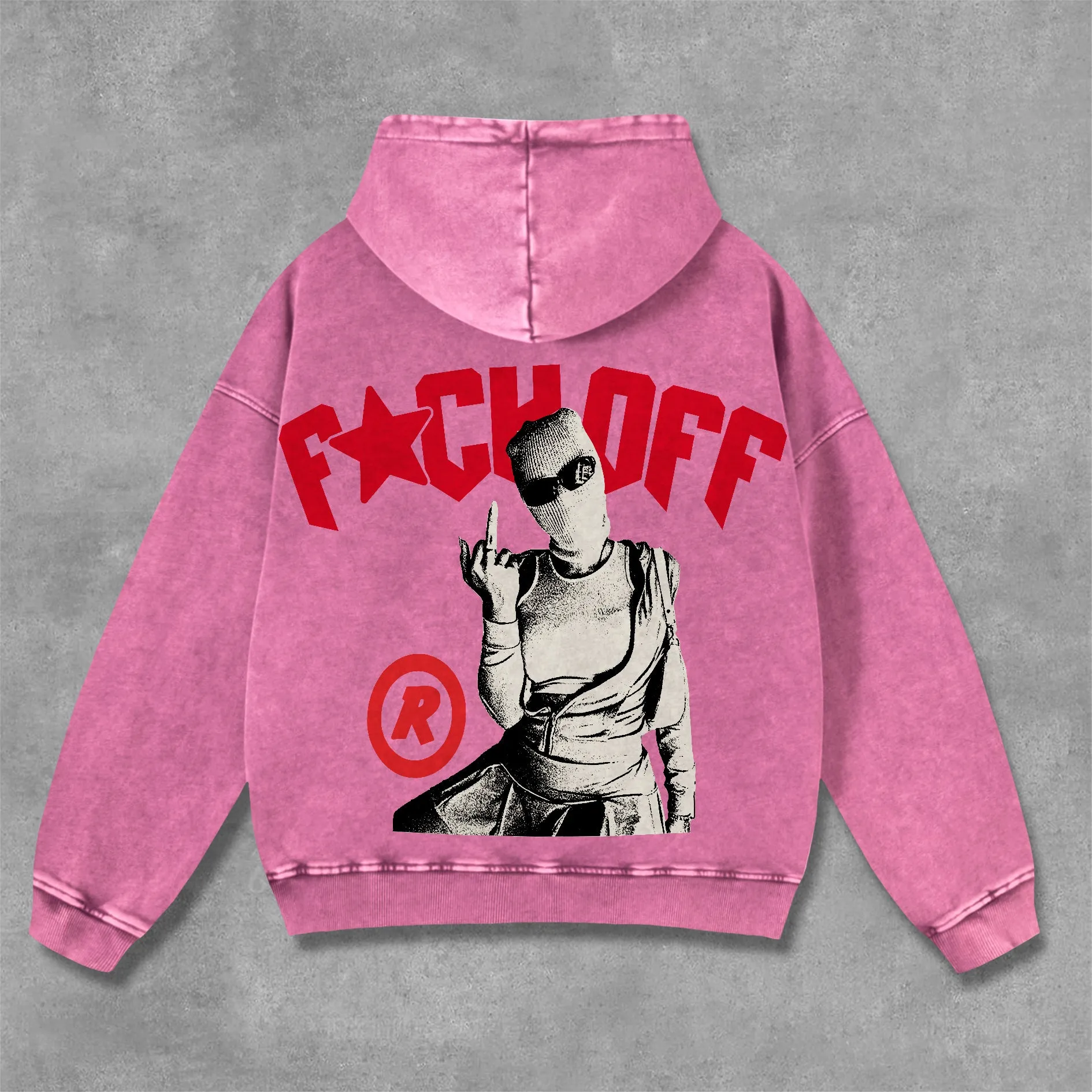 Blavra Vintage Y2k Street Graphic Washed Hoodie